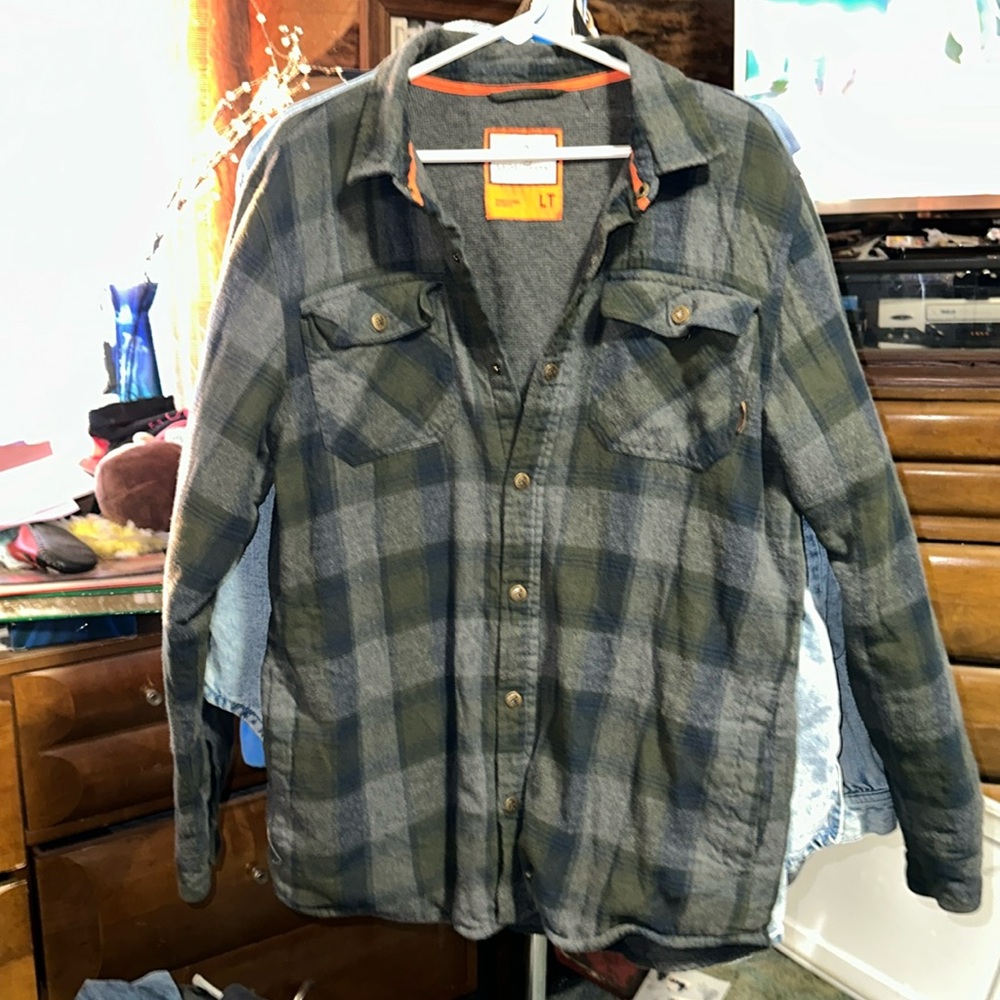 GENTLY WORN LEGENDARY WHITETAILS ARCHER FLANNEL THERMAL LINED SHIRT JCKT LG TALL